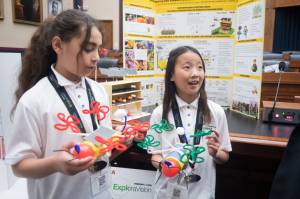 Luciana Nishanian, Scarlett Lin, Coach Logan Williams, and Mentor Nunik Nishanian from Willow Springs Elementary School in Fairfax, Virginia. 