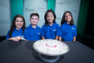 Gustavo Lopez (4th grade), Uriah Molly, Teddy Thomas, and Mari Truong, and Coach Maureen Foelkl.  from Heritage School in Salem, Oregon.