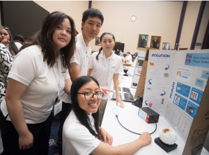 Ziyang Deng, Hannah Romero, Lerou Li, Shelley Ajin, Coach Vy Le from Downtown Magnets High School in Los Angeles, California. 